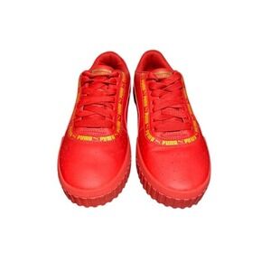 Puma Calibrate Women's Red Yellow Logo‎ Platform Sneakers Size 6.5